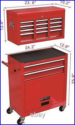 8-Drawers Rolling Tool Chest Tool Box on Wheels, Large Tool Cabinet with Drawers