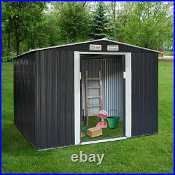 8 x 6 FT Outdoor Garden Storage Shed Utility Tool House Box Steel Backyard Lawn