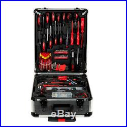 918 pcs Standard Metric Mechanics Kit Tool Set Case Box Organize Castors Trolley