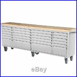 96'' Thor 24 Drawers Anti-fingerprint Stainless Steel Tool Box Work Bench