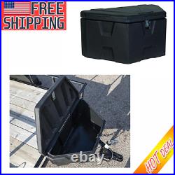 A-Frame Trailer Tongue Tool Storage Box Black 36 in Weather Resistant Latch Lock