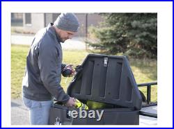 A-Frame Trailer Tongue Tool Storage Box Black 36 in Weather Resistant Latch Lock