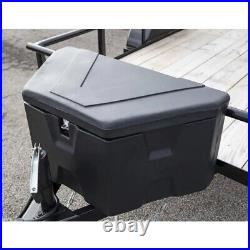 A-Frame Trailer Tongue Tool Storage Box Black 36 in Weather Resistant Latch Lock