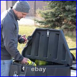 A-Frame Trailer Tongue Tool Storage Box Black 36 in Weather Resistant Latch Lock