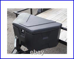 A-Frame Trailer Tongue Tool Storage Box Black 36 in Weather Resistant Latch Lock