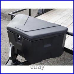 A-Frame Trailer Tongue Tool Storage Box Black 36 in Weather Resistant Latch Lock