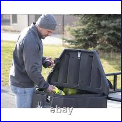 A-Frame Trailer Tongue Tool Storage Box Black 36 in Weather Resistant Latch Lock