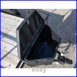 A-Frame Trailer Tongue Tool Storage Box Black 36 in Weather Resistant Latch Lock