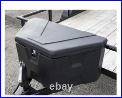 A-Frame Trailer Tongue Tool Storage Box Black 36 in Weather Resistant Latch Lock