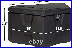 A-Frame Trailer Tongue Tool Storage Box Black 36 in Weather Resistant Latch Lock