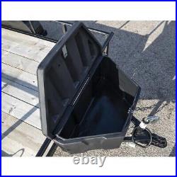 A-Frame Trailer Tongue Tool Storage Box Black 36 in Weather Resistant Latch Lock