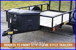 A-Frame Trailer Tongue Tool Storage Box Black 36 in Weather Resistant Latch Lock