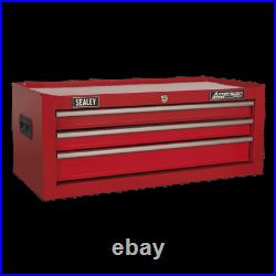 AP223 Sealey Mid-Box 3 Drawer with Ball Bearing Slides Red Tool Chests