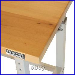 Adjustable Height Heavy Duty Wood Top Workbench Garage, Workshop, Work Bench