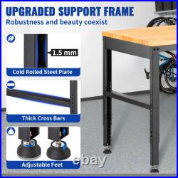 Adjustable Height Workbench Work Bench Table 48/53/61/72 with Power Outlets