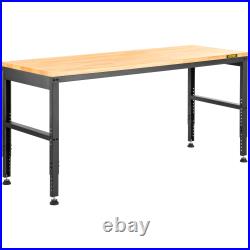 Adjustable Height Workbench Work Bench Table 48/53/61/72 with Power Outlets