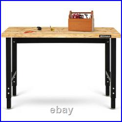 Adjustable Workbench Heavy-Duty Steel Frame Garage Work Table