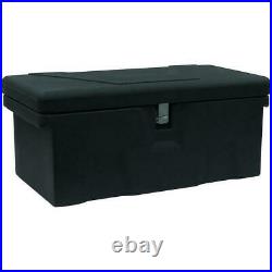 All-Purpose Truck Tool Box Storage Chest Matte Black Plastic with Double-Wall Lid