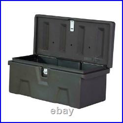 All-Purpose Truck Tool Box Storage Chest Matte Black Plastic with Double-Wall Lid