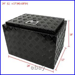 Aluminum Pickup Truck 24X17X18 Underbody Bed Tool Box Trailer Storage Black