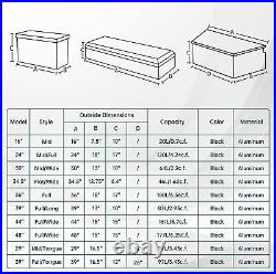 Aluminum Pickup Truck 24X17X18 Underbody Bed Tool Box Trailer Storage Black