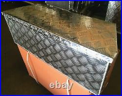 Aluminum Tongue Underbody Tool Box Trailer RV Storage Bed withLock BLACK 35L x12