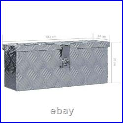 Aluminum Tool Box Storage for Truck Pickup Bed Trailer Tongue withLock Silver New