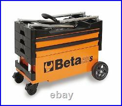 Beta C27S Folding Portable Collapsable Tool Trolley With Drawers Grey