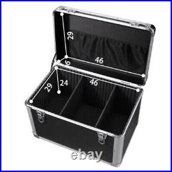 Black Aluminum Hard Toolboxes Big Capacity Tools Storage Boxes with Divides