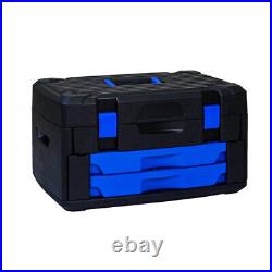 Black Hand Tool Box with Toolset 266Pcs Safe and Convenient Black+Blue