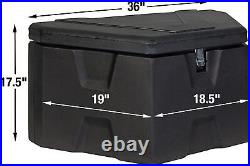 Black Poly Trailer Tongue Truck Tool Cargo Storage Box, 19 X 36 X 17.5Inch