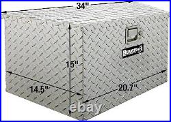 Black Poly Trailer Tongue Truck Tool Cargo Storage Box, 19 X 36 X 17.5Inch