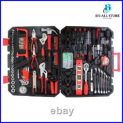 Black Portable Hand Tool Box with Toolset 238Pcs The tool box with Lock Safe