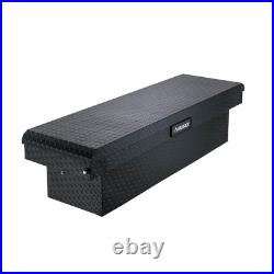 Black Welded Aluminum Full Size Crossbed Truck Tool Box Durable Storage Tray NEW