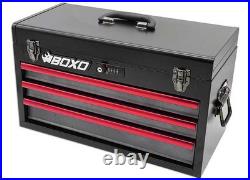 Boxo Tools ECC20301L-SBK1 3-Drawer Portable Steel Tool Box Black