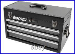 Boxo Tools ECC20301L-SBK1 3-Drawer Portable Steel Tool Box Black