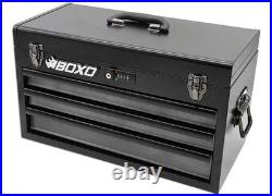 Boxo Tools ECC20301L-SBK1 3-Drawer Portable Steel Tool Box Black