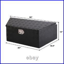 CARSTY 39 Black Aluminum Tool Box RV Trailer Tongue Truck Storage Organizer