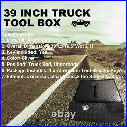 CARSTY 39 Black Aluminum Tool Box RV Trailer Tongue Truck Storage Organizer