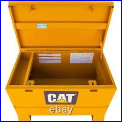 CAT Jobsite Tool Box Chest 36 with Double Padlock System 16-Gauge Steel Yellow