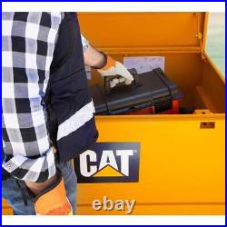 CAT Jobsite Tool Box Chest 36 with Double Padlock System 16-Gauge Steel Yellow