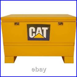 CAT Jobsite Tool Box Chest 36 with Double Padlock System 16-Gauge Steel Yellow