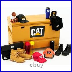 CAT Jobsite Tool Box Chest 36 with Double Padlock System 16-Gauge Steel Yellow