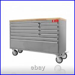 CRYTEC 55 Stainless Steel 10 Drawer Work Bench Tool Box Chest Cabinet Roll Cab
