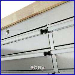CRYTEC 55 Stainless Steel 10 Drawer Work Bench Tool Box Chest Cabinet Roll Cab