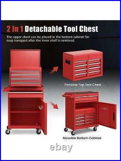 Costway 5-Drawer Rolling Tool Chest Cabinet Metal Tool Storage Box Lockable