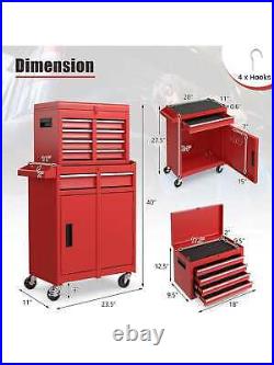 Costway 5-Drawer Rolling Tool Chest Cabinet Metal Tool Storage Box Lockable