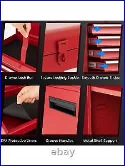 Costway 5-Drawer Rolling Tool Chest Cabinet Metal Tool Storage Box Lockable