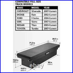 Crossbed Truck Tool Box 71.36 in Matte Black Aluminum Full Size Easy to Use NEW