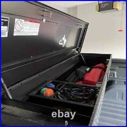 Crossbed Truck Tool Box 71.36 in Matte Black Aluminum Full Size Easy to Use NEW
